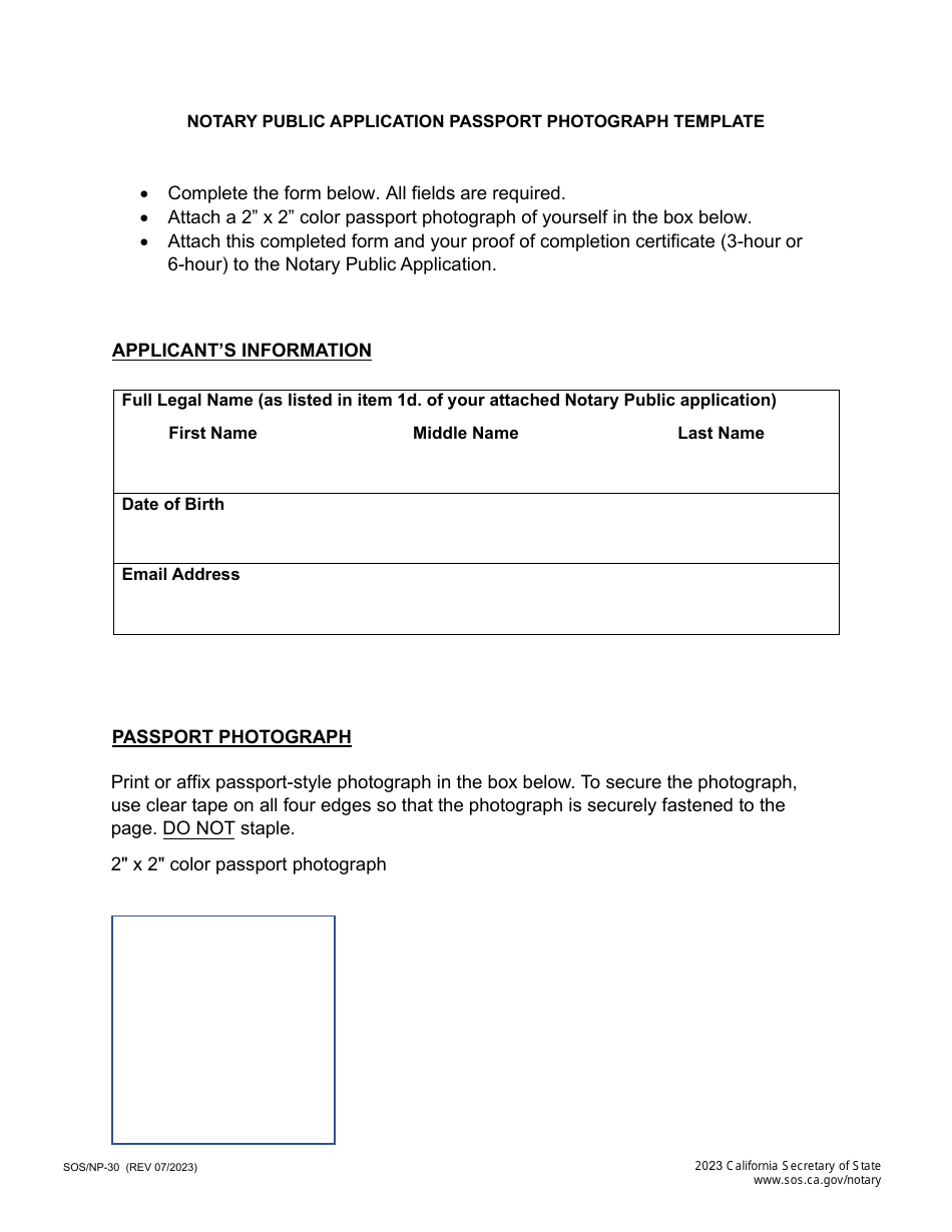 Form SOS / NP-30 Notary Public Application - California, Page 2