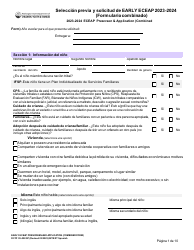 DCYF Formulario 05-008 Seleccion Previa Y Solicitud De Early Eceap (Formulario Combinado) - Washington (Spanish)
