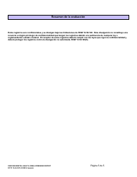 DCYF Formulario 15-434 Salud Mental Continua (Omh) Informe De Evaluacion - Washington (Spanish), Page 5