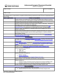 Document preview: DCYF Form 15-280 Unlicensed Caregiver Placement Checklist - Washington