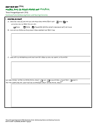 Document preview: DCYF Form 23-007 Three-Pronged Approach (Tpa) Summary Form Addressing Vision and Hearing Concerns - Washington (Tigrinya)