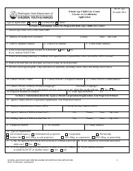 DCYF Form 15-980 School-Age Child Care Center License or Certification Application - Washington, Page 2
