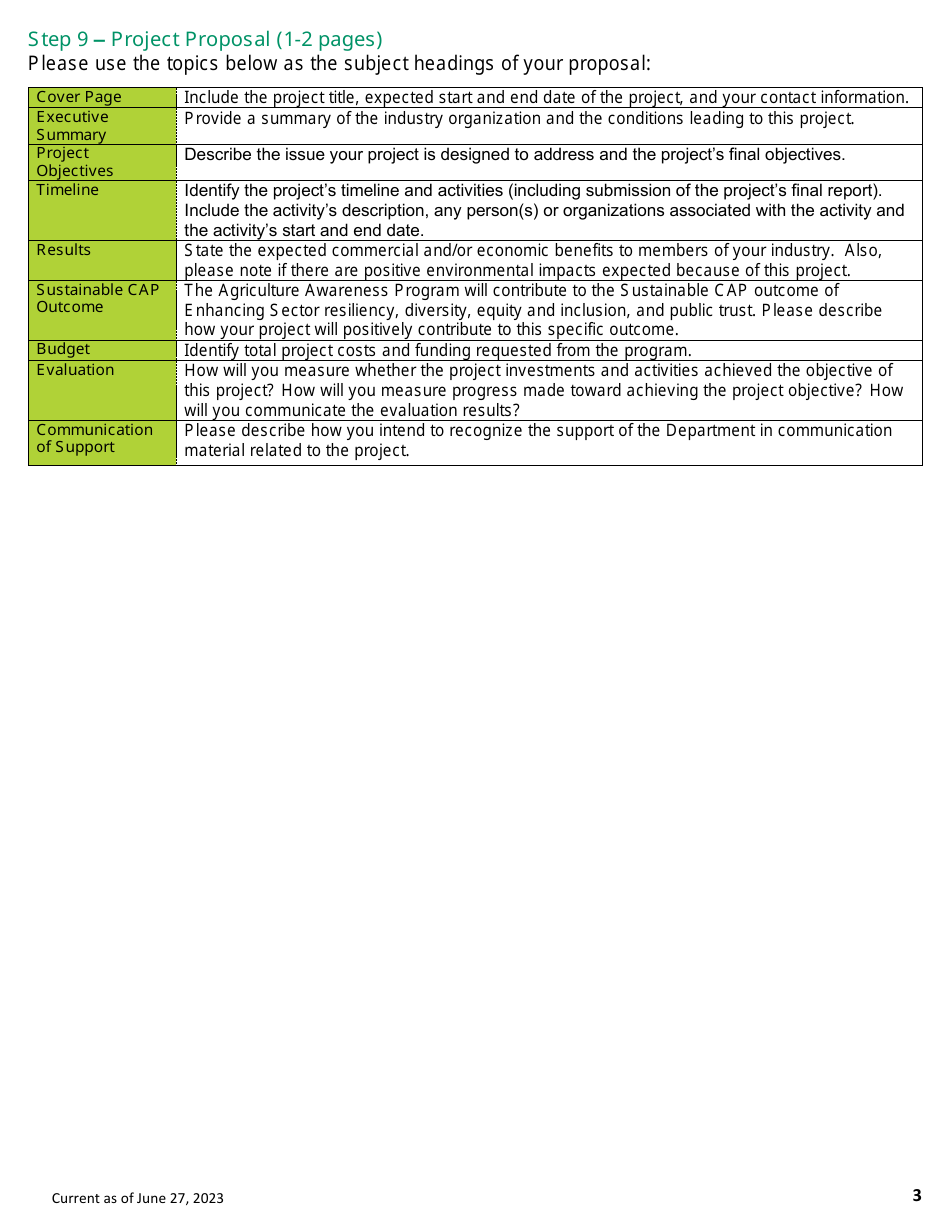 Application Form - Agriculture Awareness Sub-program - Prince Edward Island, Canada, Page 3