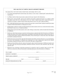 Form REC1.79 Declaration of Affiliation Between a Limited Nonresident Commercial Real Estate Licensee and a Resident Broker - North Carolina, Page 2