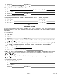 Form REC1.38 Application for Registration of Timeshare Program - North Carolina, Page 9