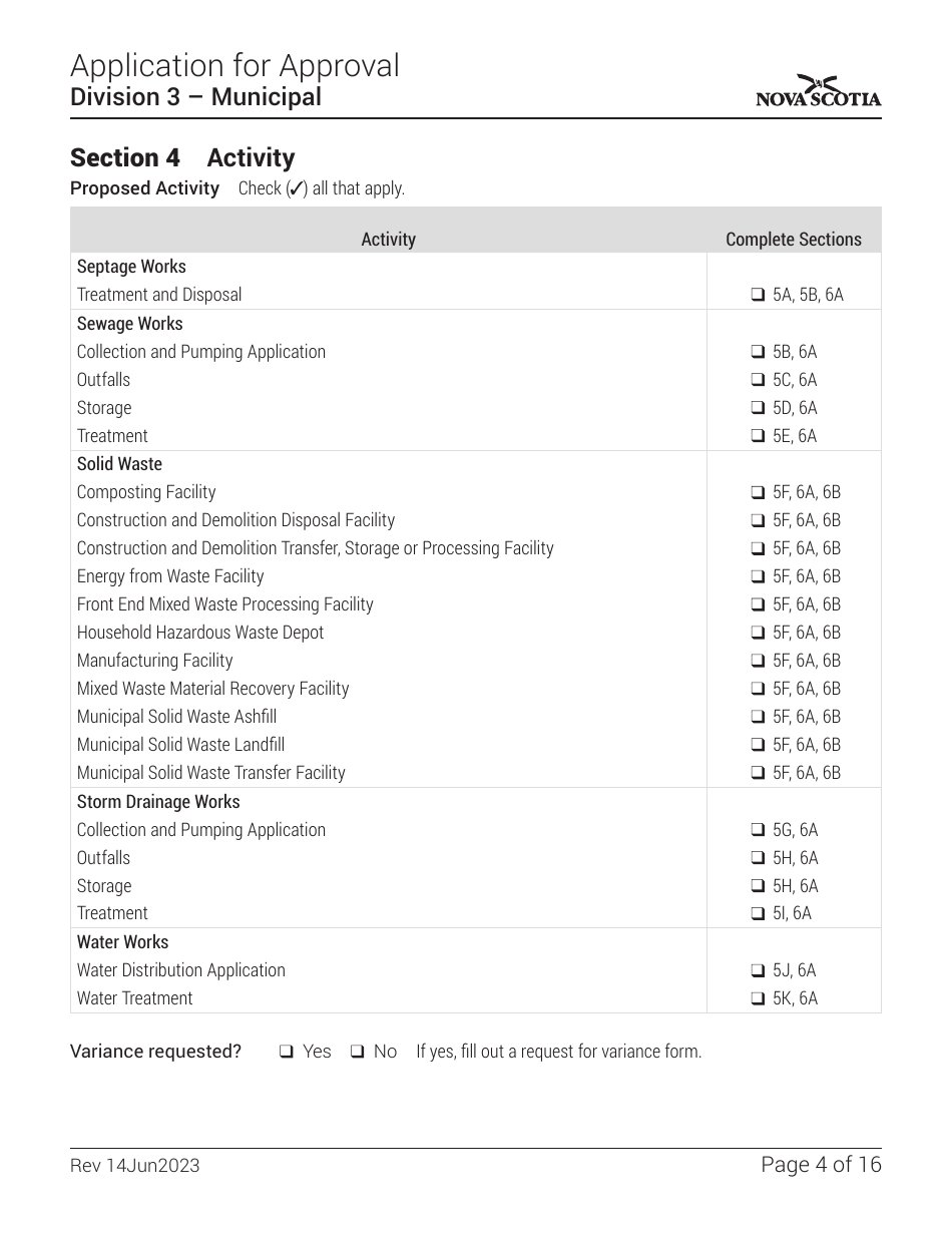 Application for Approval - Division 3 - Municipal - Nova Scotia, Canada, Page 4