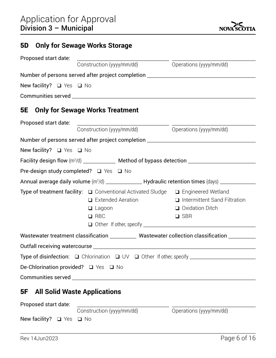 Application for Approval - Division 3 - Municipal - Nova Scotia, Canada, Page 6