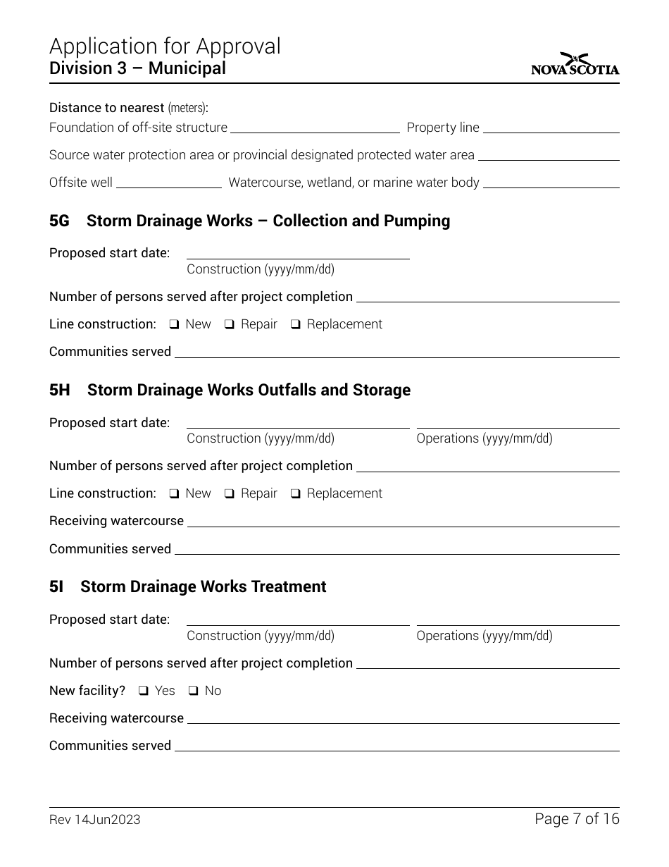 Application for Approval - Division 3 - Municipal - Nova Scotia, Canada, Page 7