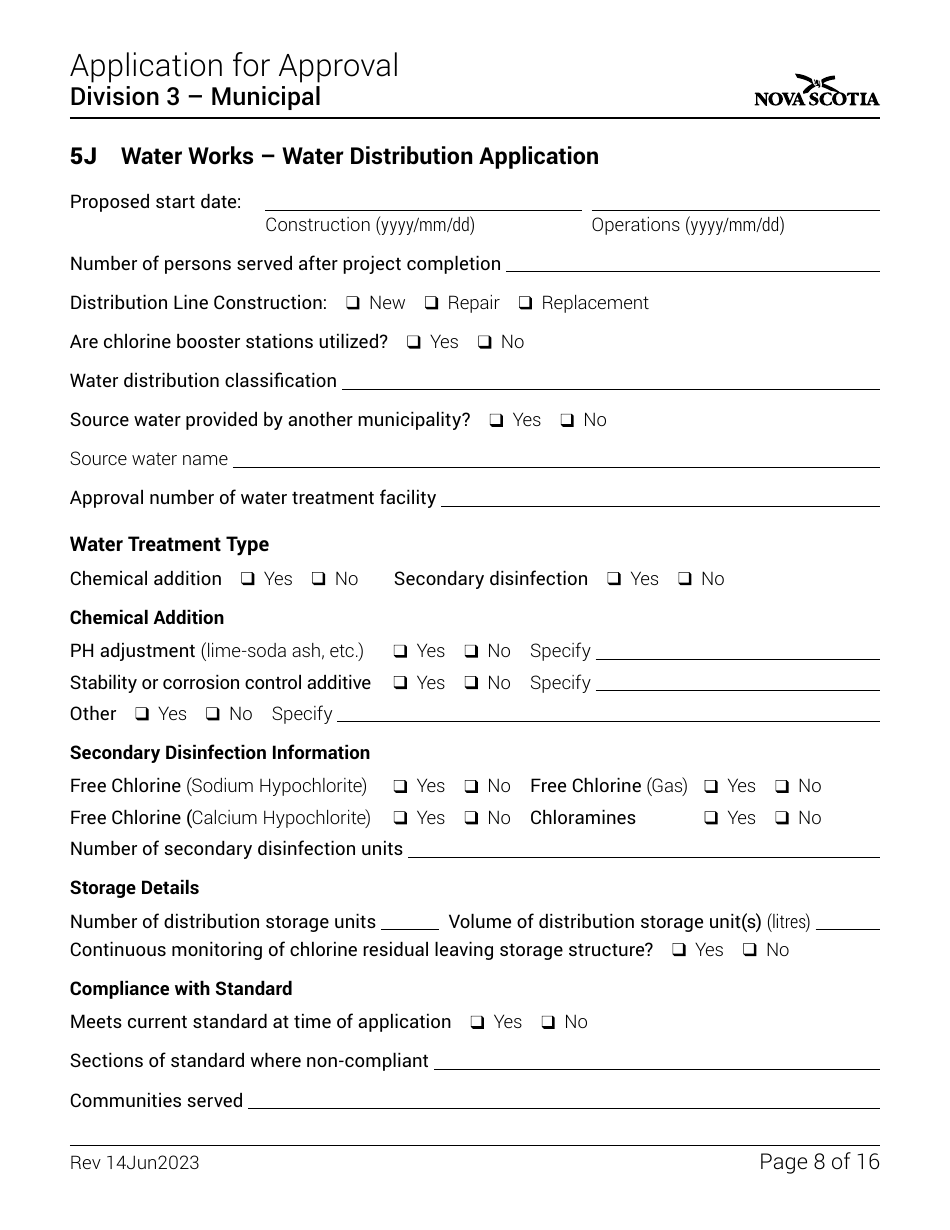 Application for Approval - Division 3 - Municipal - Nova Scotia, Canada, Page 8