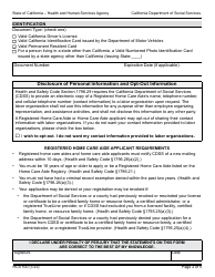 Form HCS100 Application for Home Care Aide Registration or Renewal - California, Page 2