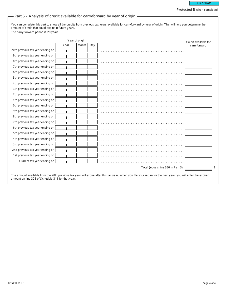 Form T2 Schedule 311 Newfoundland and Labrador Green Technology Tax Credit (2022 and Later Tax Years) - Canada, Page 4