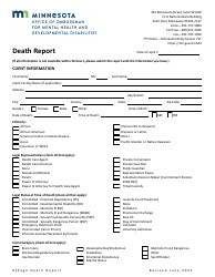 Document preview: Death Report - Minnesota
