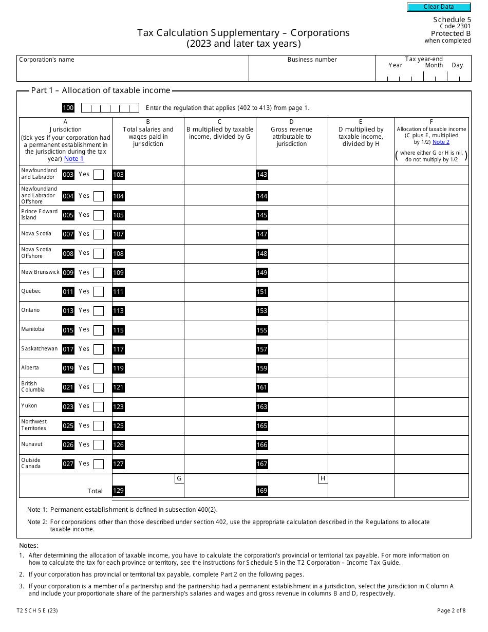 Form T2 Schedule 5 Fill Out Sign Online And Download Fillable Pdf Canada Templateroller 2098