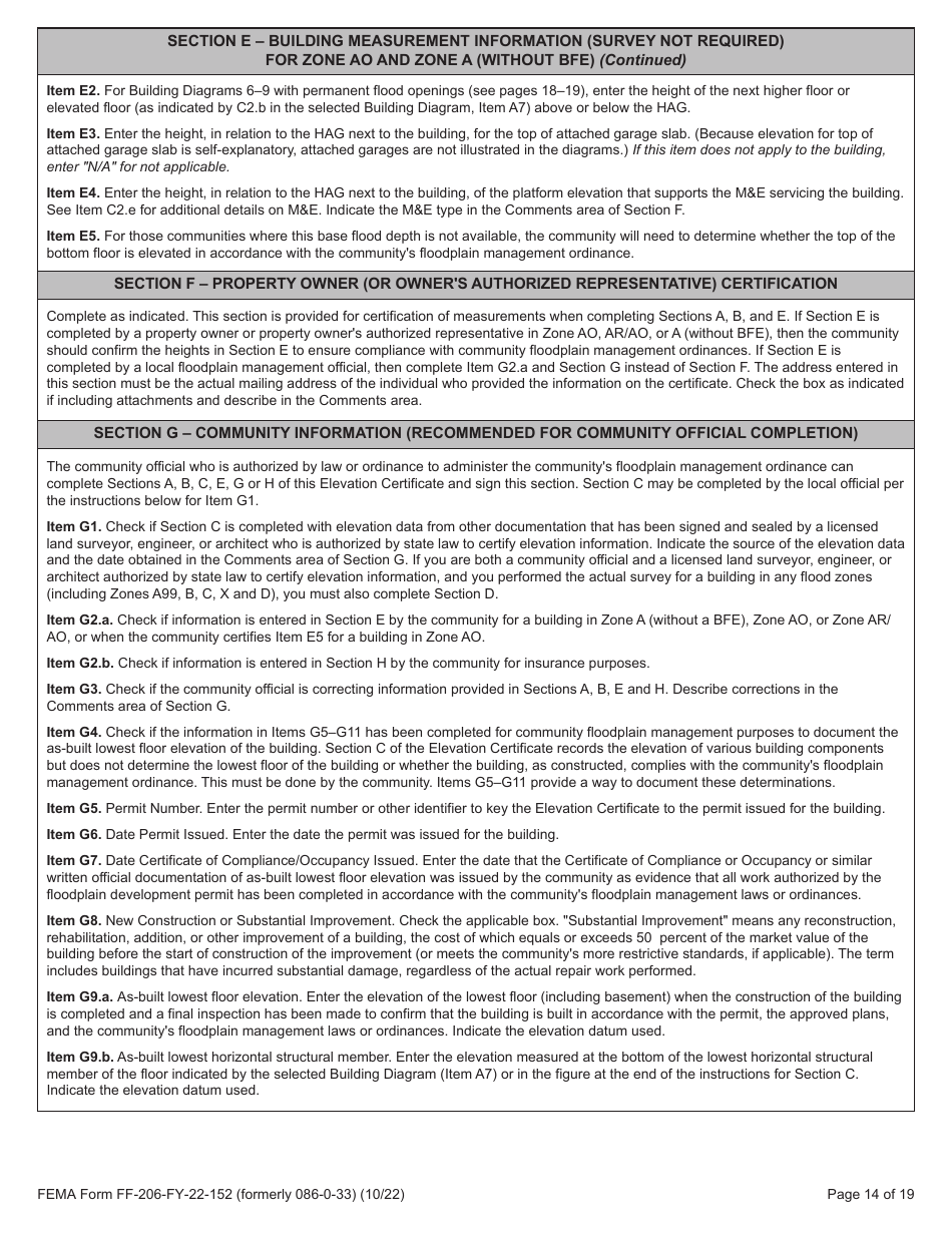 FEMA Form FF-206-FY-22-152 Elevation Certificate - National Flood Insurance Program, Page 15