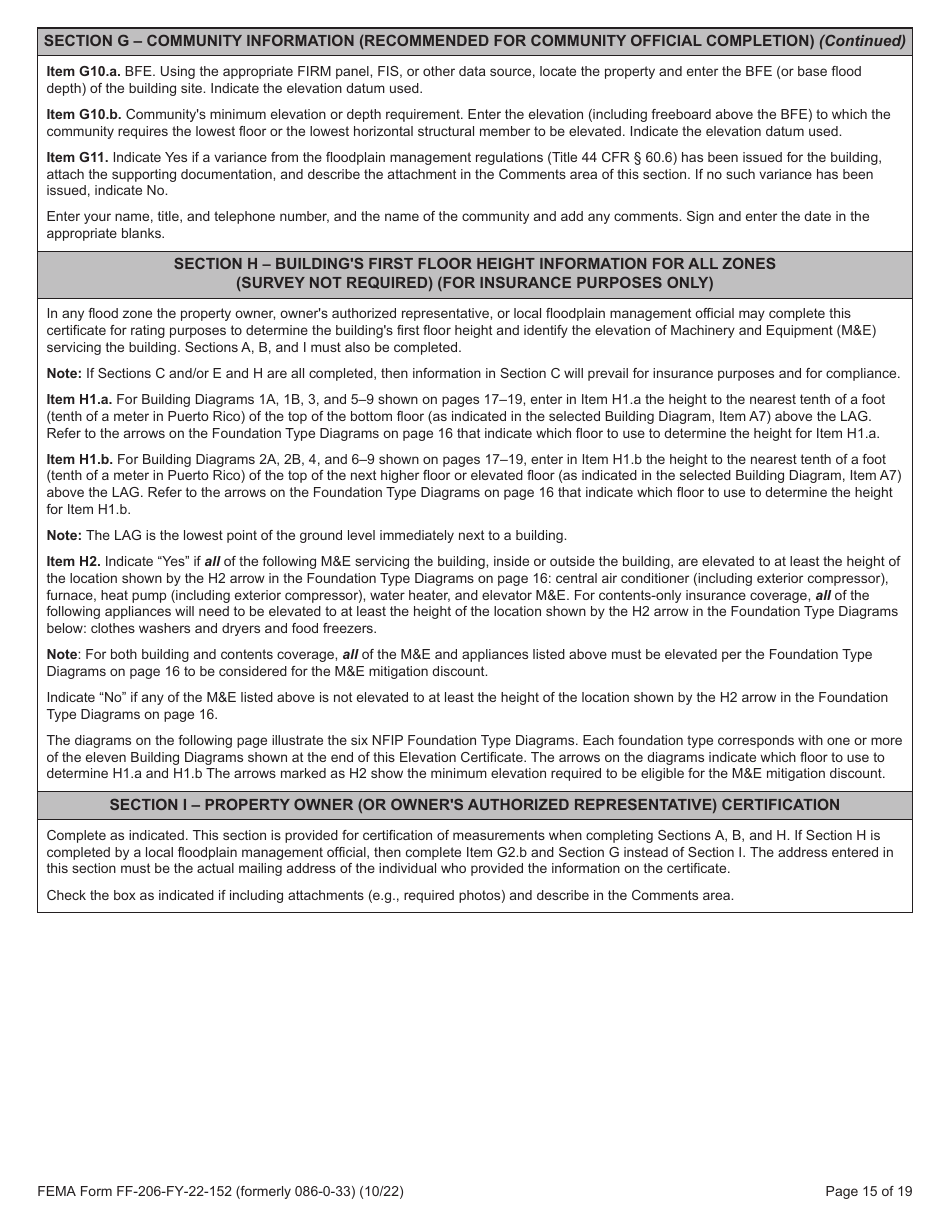 FEMA Form FF-206-FY-22-152 Elevation Certificate - National Flood Insurance Program, Page 16