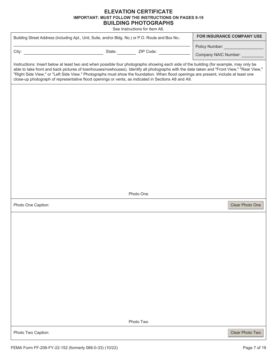 FEMA Form FF-206-FY-22-152 Elevation Certificate - National Flood Insurance Program, Page 8