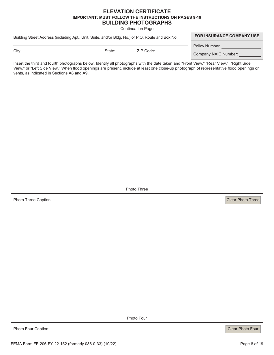 FEMA Form FF-206-FY-22-152 Elevation Certificate - National Flood Insurance Program, Page 9