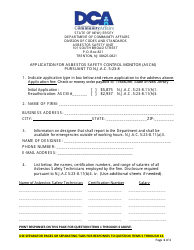 Application for Asbestos Safety Control Monitor (Ascm) Pursuant to N.j.a.c. 5:23-8 - New Jersey