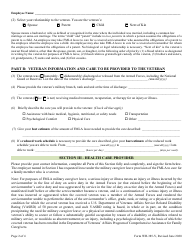 Form WH-385-V Certification for Serious Injury or Illness of a Veteran for Military Caregiver Leave Under the Family and Medical Leave Act, Page 2