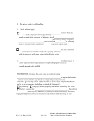 Form DC6:5.42 Affidavit and Application for Order to Show Cause (Alimony/Property Settlement) - Nebraska, Page 2