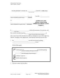 Document preview: Form DC6:5.20 Affidavit and Application for Order to Show Cause (Child Support) - Nebraska