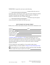Form DC6:5.20 Affidavit and Application for Order to Show Cause (Child Support) - Nebraska, Page 3