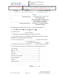 Form DC6:7.1 Affidavit and Application to Proceed in Forma Pauperis (Request to Proceed Without Payment of Fees) - Nebraska