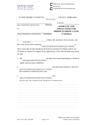Document preview: Form DC6:5.27 Affidavit and Application for Order to Show Cause (Visitation) - Nebraska