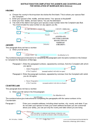 Document preview: Instructions for Form DC10:1 Answer and Counterclaim for Dissolution of Marriage (With Children) - Nebraska