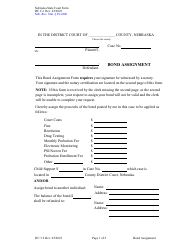 Form DC3:2 Bond Assignment - Nebraska