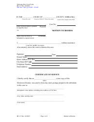 Document preview: Form DC4:7 Motion to Dismiss - Nebraska