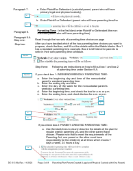 Instructions for Form DC6:5.39 Parenting Plan Parent-Created (Sole Legal and Sole Physical Custody With One Parent) - Nebraska, Page 2