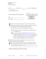 Form JC14:7 Petition for Waiver of Parental Consent - Nebraska