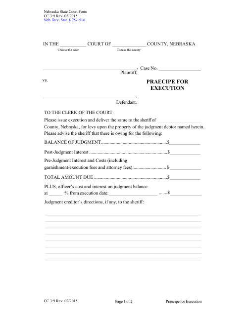 Form CC3:9  Printable Pdf