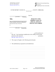 Document preview: Form DC19:38 Request for Modification to Sexual Assault Protection Order - Nebraska