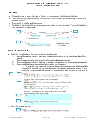 Document preview: Instructions for Form JC15:1 Motion to Seal Juvenile Record - Nebraska