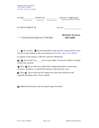 Document preview: Form JC15:1 Motion to Seal Records - Nebraska