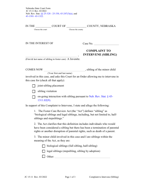 Form JC15:11  Printable Pdf