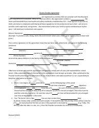 Parent-Provider Agreement - Sample - Maryland