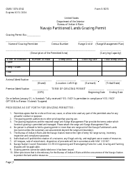 Document preview: Form 5-5015 Navajo Partitioned Lands Grazing Permit