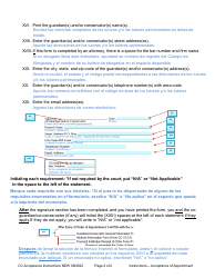 Instructions for Form CC GLOBAL-ACCEPTANCE Acceptances, Guardianships and/or Conservatorships, All Variations Included - Nebraska (English/Spanish), Page 2