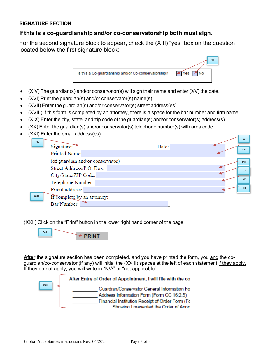 Instructions for Form CC GLOBAL-ACCEPTANCE Global Acceptance of Appointment Form - Nebraska, Page 3