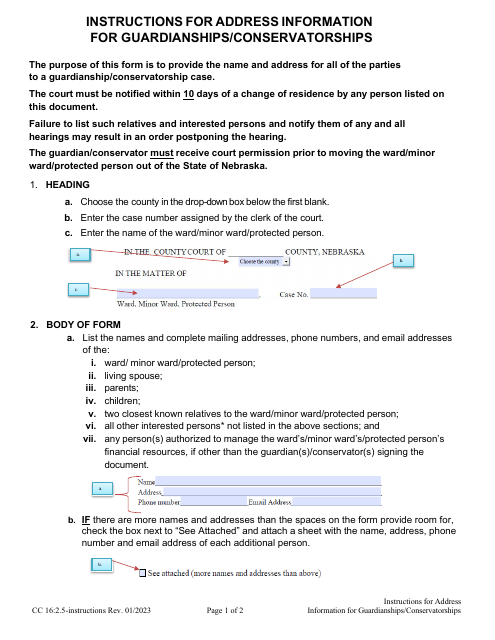 Form CC16:2.5  Printable Pdf