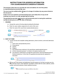 Instructions for Form CC16:2.5 Address Information for Guardianships/Conservatorships - Nebraska