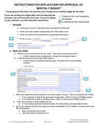 Document preview: Instructions for Form CC16:2.41 Application for Approval of Monthly Budget - Nebraska