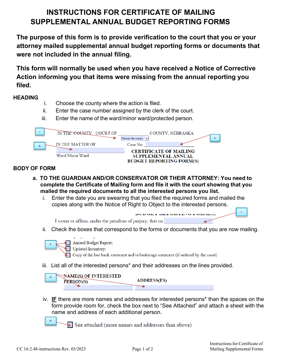 Download Instructions for Form CC16:2.48 Certificate of Mailing ...