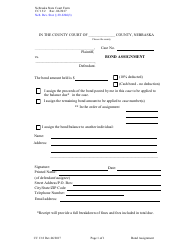Document preview: Form CC13:2 Bond Assignment - Nebraska