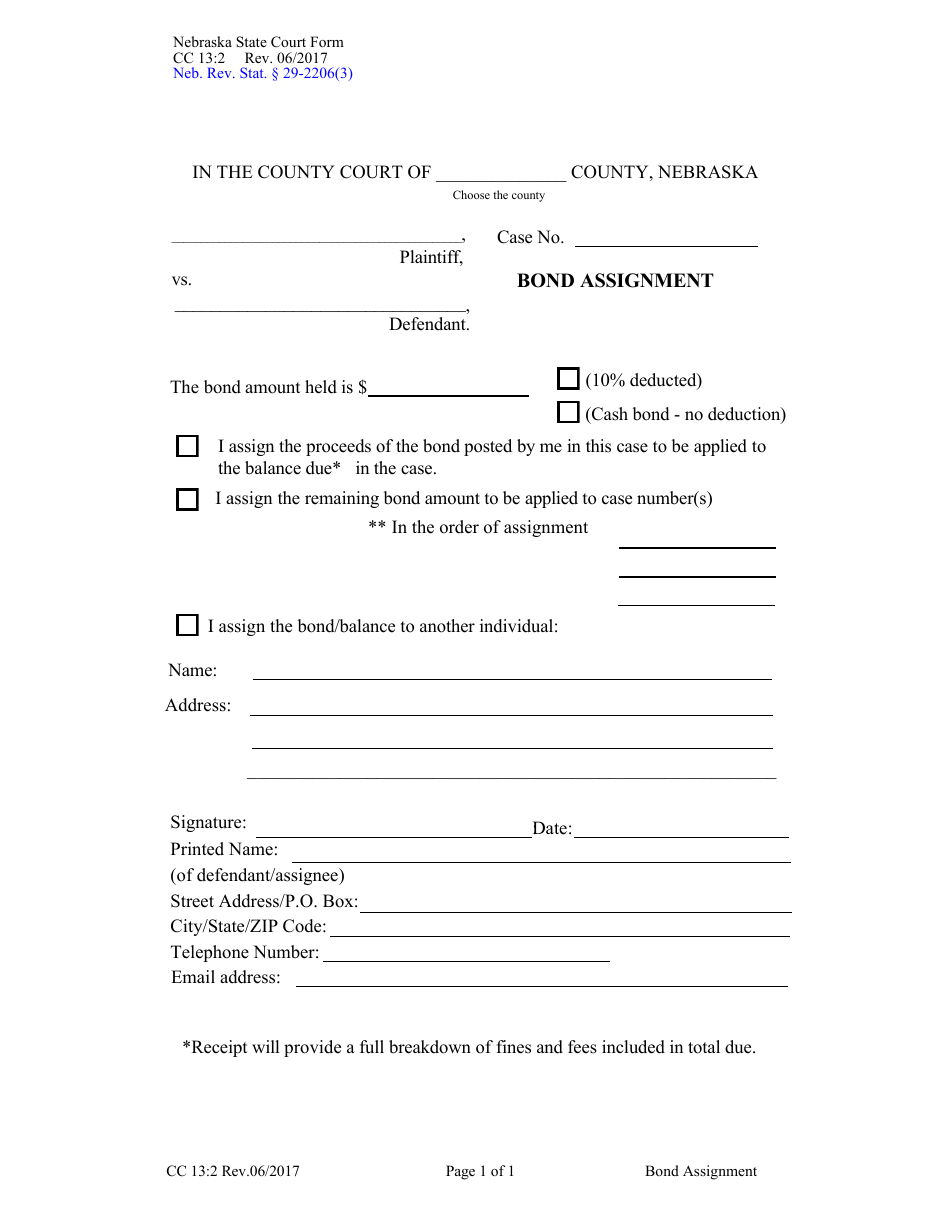 Form CC13:2 - Fill Out, Sign Online and Download Fillable PDF, Nebraska ...