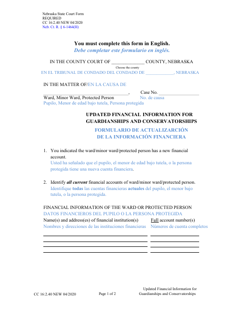 Form CC16:2.40  Printable Pdf