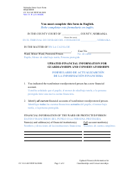 Form CC16:2.40 Updated Financial Information for Guardianships and Conservatorships - Nebraska (English/Spanish)